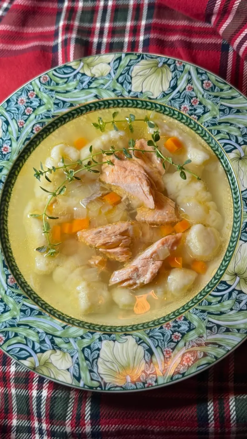 Рыбный суп с картофельными клецками